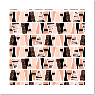 Black and Pink Block Stripes Posters and Art